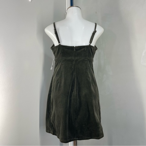 NWT Pacsun Elegant Olive Green Corduroy Dress size Small - Picture 3 of 12